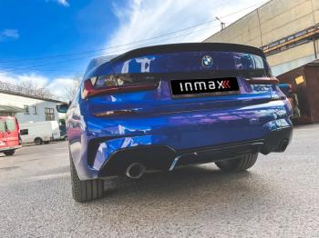 12 999 р. Диффузор заднего бампера М-Perfomance 320  BMW 3 серия  G20 (2018-2022) седан Inmax (цвет: черный глянец)  с доставкой в г. Керчь. Увеличить фотографию 12