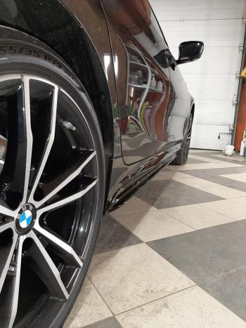 11 499 р. Пластиковые накладки M порогов BMW 3 серия G20 седан (2018-2022) (цвет: черный глянец)  с доставкой в г. Керчь. Увеличить фотографию 8