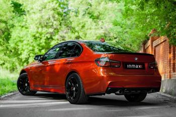 5 999 р. Накладки M-Perfomance под задний бампер (мини-лезвия)  BMW 3 серия  F30 (2012-2018) седан дорестайлинг, седан рестайлинг (цвет: черный матовый)  с доставкой в г. Керчь. Увеличить фотографию 10