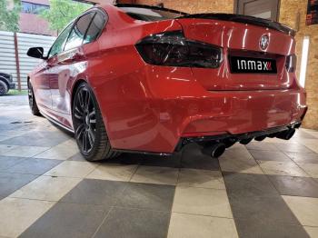 5 999 р. Накладки M-Perfomance под задний бампер (мини-лезвия)  BMW 3 серия  F30 (2012-2018) седан дорестайлинг, седан рестайлинг (цвет: черный матовый)  с доставкой в г. Керчь. Увеличить фотографию 12