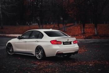 5 999 р. Накладки M-Perfomance под задний бампер (мини-лезвия)  BMW 3 серия  F30 (2012-2018) седан дорестайлинг, седан рестайлинг (цвет: черный матовый)  с доставкой в г. Керчь. Увеличить фотографию 4