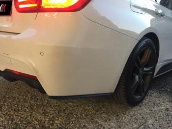 5 999 р. Накладки M-Perfomance под задний бампер (мини-лезвия)  BMW 3 серия  F30 (2012-2018) седан дорестайлинг, седан рестайлинг (цвет: черный матовый)  с доставкой в г. Керчь. Увеличить фотографию 7