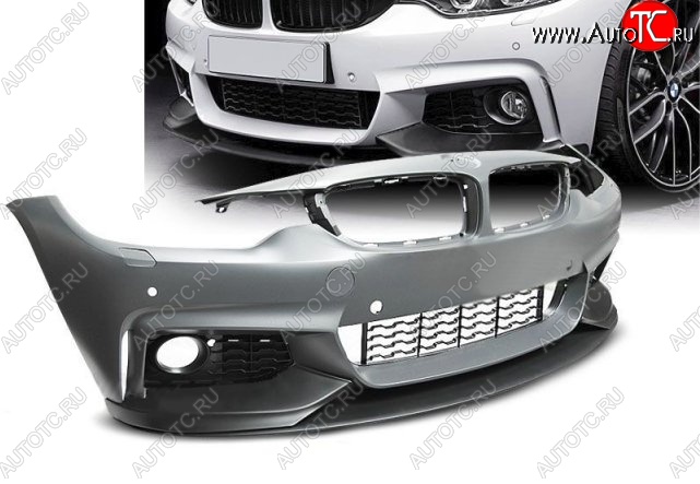 61 499 р. Передний бампер M-performance BMW 4 серия F36 лифтбэк дорестайлинг (2014-2017) (Неокрашенный)  с доставкой в г. Керчь