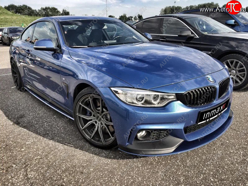 14 499 р. Сплиттер переднего бампера М-Perfomance BMW 4 серия F36 лифтбэк дорестайлинг (2014-2017) (цвет: черный матовый)  с доставкой в г. Керчь