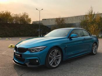 9 999 р. Пластиковые накладки под пороги М-Perfomance BMW 4 серия F32 купе дорестайлинг (2013-2017) (цвет: черный матовый)  с доставкой в г. Керчь. Увеличить фотографию 5