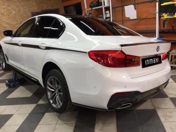 5 999 р. Накладки M-Perfomance под задний бампер (мини-лезвия) Inmax  BMW 5 серия  G30 (2016-2020) дорестайлинг, седан (цвет: черный глянец)  с доставкой в г. Керчь. Увеличить фотографию 10