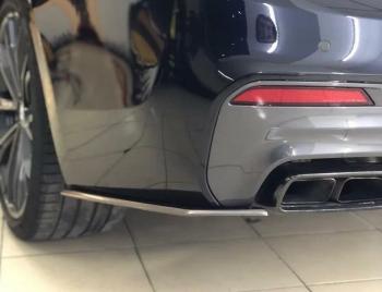 5 999 р. Накладки M-Perfomance под задний бампер (мини-лезвия) Inmax  BMW 5 серия  G30 (2016-2020) дорестайлинг, седан (цвет: черный глянец)  с доставкой в г. Керчь. Увеличить фотографию 2
