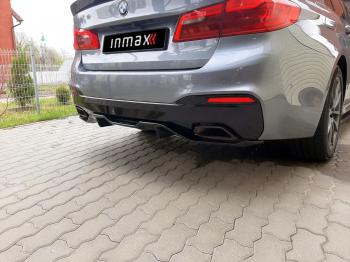 11 499 р. Диффузор заднего бампера М-Perfomance (2 клыка)  BMW 5 серия  G30 (2016-2020) дорестайлинг, седанInmax (неокрашенный)  с доставкой в г. Керчь. Увеличить фотографию 3