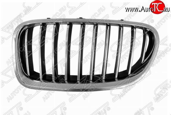 2 179 р. Левая решетка радиатора SAT (черная с хромом) BMW 5 серия F10 рестайлинг, седан (2013-2017)  с доставкой в г. Керчь
