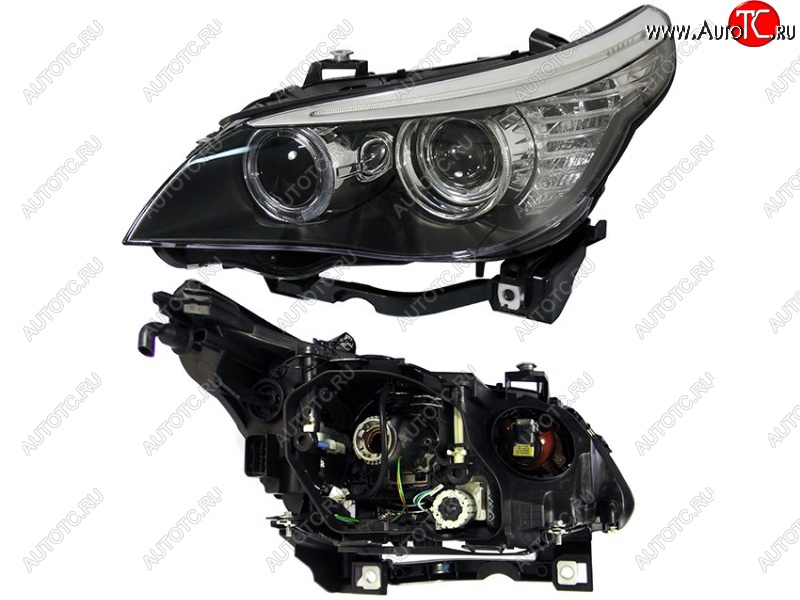 26 749 р. Левая передняя фара SAT (под ксенон, диодная)  BMW 5 серия  E60 (2003-2007) седан дорестайлинг  с доставкой в г. Керчь