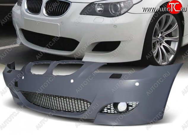 24 249 р. Передний бампер M5 Style BMW 5 серия E60 седан дорестайлинг (2003-2007) (Неокрашенный)  с доставкой в г. Керчь