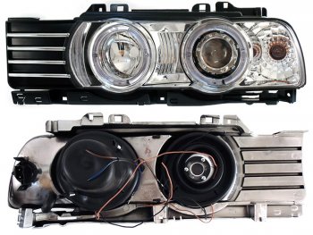 Левая передняя фара SAT (цельная с габаритом) BMW 5 серия  E34 (1988-1996) седан дорестайлинг, универсал