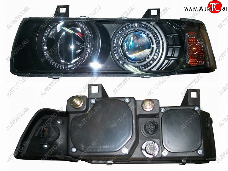 17 699 р. Левая передняя фара SAT (цельная с габаритом, черный хрусталь) BMW 3 серия E36 седан (1990-2000)  с доставкой в г. Керчь