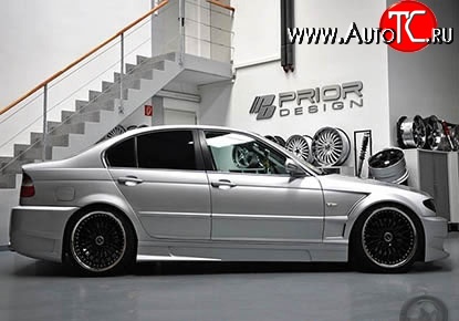 8 149 р. Пороги накладки Prior Design BMW 3 серия E46 седан дорестайлинг (1998-2001) (Неокрашенные)  с доставкой в г. Керчь