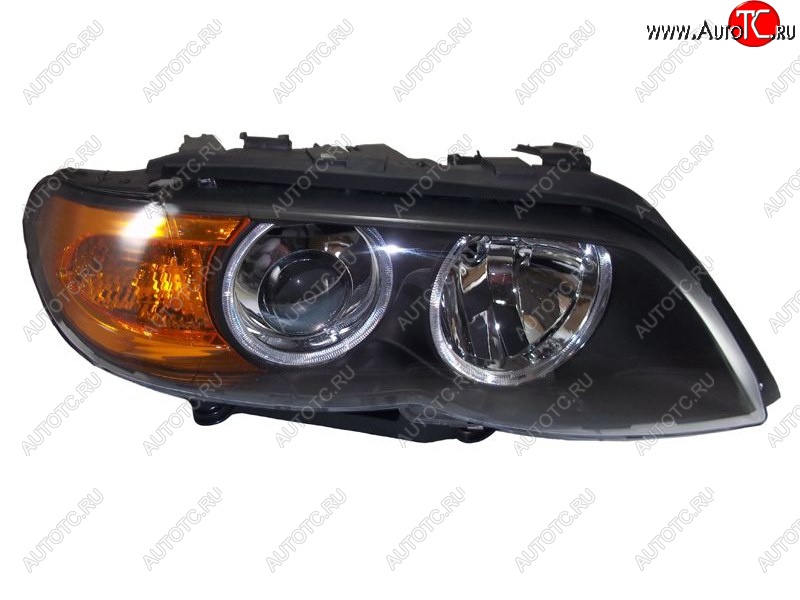 13 549 р. Правая передняя фара SAT (желтый поворотник, рестайлинг) BMW X5 E53 рестайлинг (2003-2006)  с доставкой в г. Керчь