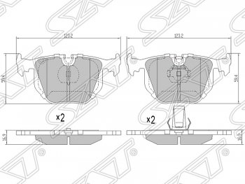 Колодки тормозные SAT (задние) BMW X5  E53 (1999-2006) дорестайлинг, рестайлинг