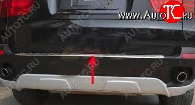 11 449 р. Накладка на задний бампер CT BMW X5 E70 дорестайлинг (2006-2010) (Неокрашенная)  с доставкой в г. Керчь