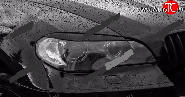 1 829 р. Реснички на фары Drive v2  BMW X5  E70 (2006-2013) дорестайлинг, рестайлинг (Неокрашенные)  с доставкой в г. Керчь
