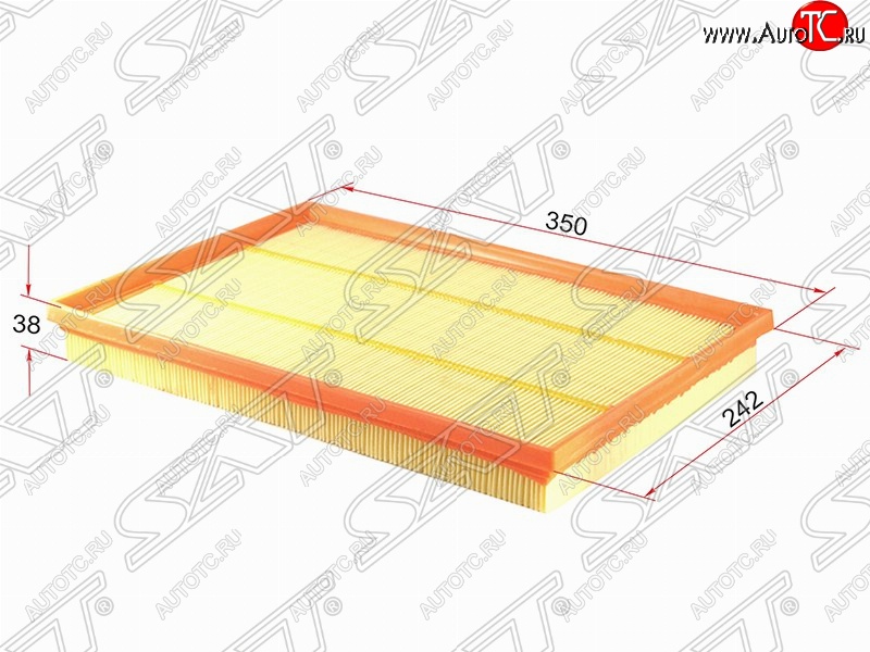 399 р. Фильтр воздушный двигателя SAT (350х242х38 mm)  BMW X5  E70 (2006-2013) дорестайлинг, рестайлинг  с доставкой в г. Керчь