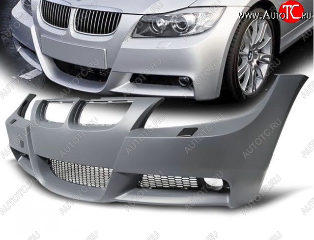 38 449 р. Передний бампер M-pakiet BMW 3 серия E90 седан дорестайлинг (2004-2008) (Неокрашенный)  с доставкой в г. Керчь