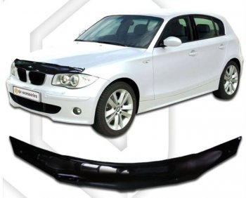 1 999 р. Дефлектор капота CA-Plastic BMW 1 серия E82 купе 1-ый рестайлинг (2007-2011) (серия Classic черный, Без надписи)  с доставкой в г. Керчь. Увеличить фотографию 2