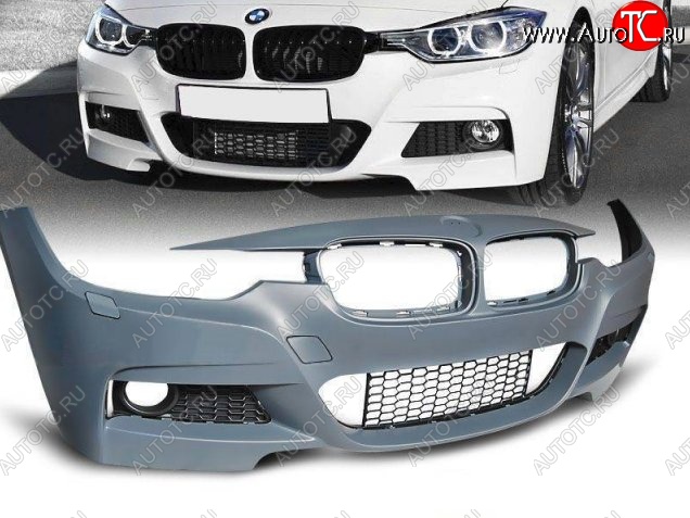 29 949 р. Передний бампер M-pakiet BMW 3 серия F30 седан дорестайлинг (2012-2015) (Неокрашенный)  с доставкой в г. Керчь