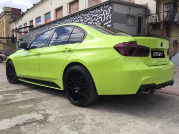 8 499 р. Накладки на пластиковые пороги INMAX M-Perfomance BMW 3 серия F30 седан дорестайлинг (2012-2015) (черный матовый)  с доставкой в г. Керчь. Увеличить фотографию 3
