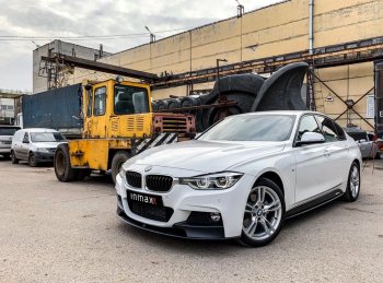 8 499 р. Накладки на пластиковые пороги INMAX M-Perfomance BMW 3 серия F30 седан дорестайлинг (2012-2015) (черный матовый)  с доставкой в г. Керчь. Увеличить фотографию 4