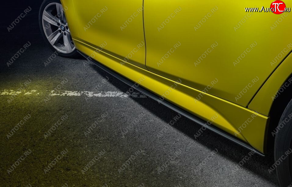 8 499 р. Накладки на пластиковые пороги INMAX M-Perfomance BMW 3 серия F30 седан дорестайлинг (2012-2015) (черный матовый)  с доставкой в г. Керчь