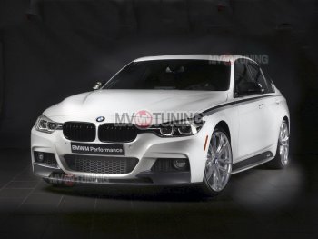 8 499 р. Накладки на пластиковые пороги INMAX M-Perfomance BMW 3 серия F30 седан дорестайлинг (2012-2015) (черный матовый)  с доставкой в г. Керчь. Увеличить фотографию 8