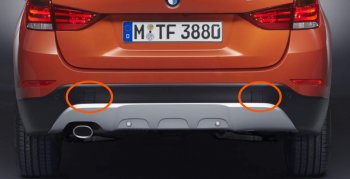 Левая заглушка в задний бампер SAT (под крюк, рестайлинг) BMW X1  E84 (2009-2015)