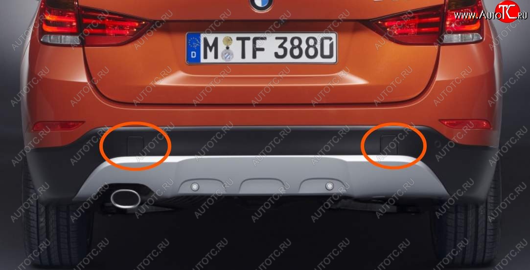 349 р. Правая заглушка в задний бампер SAT (под крюк, рестайлинг) BMW X1 E84 (2009-2015) (Неокрашенная)  с доставкой в г. Керчь