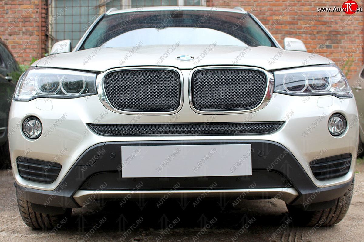 599 р. Зимняя заглушка воздухозаборника бампера Стрелка 11 Премиум BMW X3 F25 рестайлинг (2014-2017)  с доставкой в г. Керчь