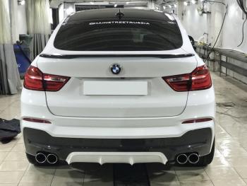 9 499 р. Лип спойлер М-Perfomance  BMW X4  F26 (2014-2018) (цвет: черный глянец)  с доставкой в г. Керчь. Увеличить фотографию 2