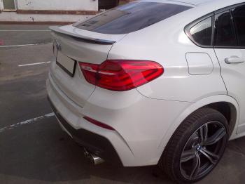 9 499 р. Лип спойлер М-Perfomance  BMW X4  F26 (2014-2018) (цвет: черный глянец)  с доставкой в г. Керчь. Увеличить фотографию 4
