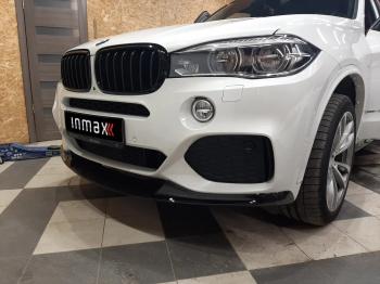 17 999 р. Сплиттер переднего бампера M-Performance BMW X5 F15 (2013-2018) (цвет: черный глянец)  с доставкой в г. Керчь. Увеличить фотографию 2