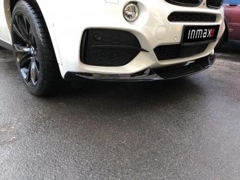 Сплиттер переднего бампера M-Performance BMW X6  F16 (2014-2020) (цвет: черный глянец)