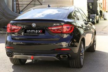 8 599 р. Лип спойлер INMAX (аналог Х6M)  BMW X6  F16 (2014-2020) (цвет: черный глянец)  с доставкой в г. Керчь. Увеличить фотографию 3
