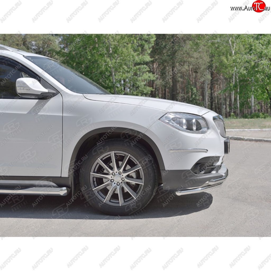 16 549 р. Защита переднего бампера (2 трубыØ42 мм, нержавейка) SLITKOFF Brilliance V5 (2012-2018)  с доставкой в г. Керчь