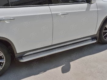 22 999 р. Порожки для ног (Ø42 мм) SLITKOFF  Brilliance V5 (2012-2018) (лист - алюминий, профиль - сталь)  с доставкой в г. Керчь. Увеличить фотографию 2