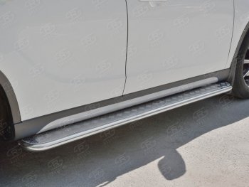22 999 р. Порожки для ног (Ø42 мм) SLITKOFF  Brilliance V5 (2012-2018) (лист - алюминий, профиль - сталь)  с доставкой в г. Керчь. Увеличить фотографию 3