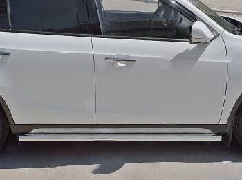 18 799 р. Защита порогов из круглой трубы d63 мм SLITKOFF v2  Brilliance V5 (2012-2018)  с доставкой в г. Керчь. Увеличить фотографию 2