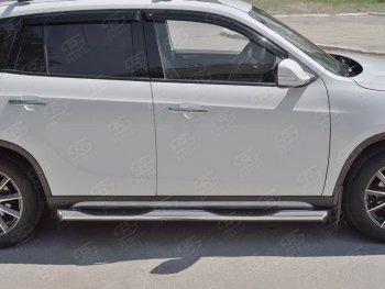 24 549 р. Защита порогов из трубы d76 мм с пластиковыми вставками для ног SLITKOFF v1  Brilliance V5 (2012-2018)  с доставкой в г. Керчь. Увеличить фотографию 3