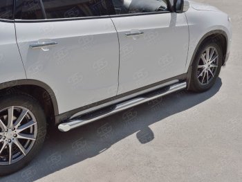 24 549 р. Защита порогов из трубы d76 мм с пластиковыми вставками для ног SLITKOFF v1  Brilliance V5 (2012-2018)  с доставкой в г. Керчь. Увеличить фотографию 4