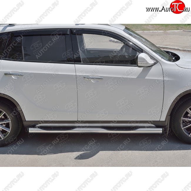 22 549 р. Защита порогов из трубы d76 мм с пластиковыми вставками для ног  SLITKOFF v2  Brilliance V5 (2012-2018)  с доставкой в г. Керчь