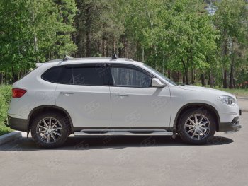 24 549 р. Защита порогов из трубы d76 мм с пластиковыми вставками для ног SLITKOFF v3  Brilliance V5 (2012-2018)  с доставкой в г. Керчь. Увеличить фотографию 2