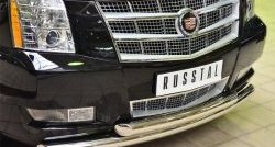 24 499 р. Защита переднего бампера (2 трубыØ76 мм, нержавейка) SLITKOFF Cadillac Escalade GMT926 джип 5 дв. короткая база (2006-2014)  с доставкой в г. Керчь. Увеличить фотографию 2