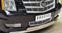 19 999 р. Защита переднего бампера (2 трубыØ75х42 мм, нержавейка) Russtal Cadillac Escalade GMT926 джип 5 дв. короткая база (2006-2014)  с доставкой в г. Керчь. Увеличить фотографию 2