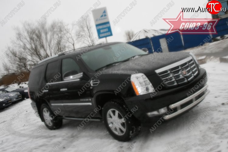19 439 р. Защита переднего бампера двойная Souz-96 (d460/60) Cadillac Escalade GMT926 джип 5 дв. короткая база (2006-2014)  с доставкой в г. Керчь