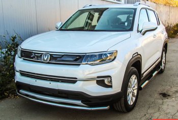 Защита переднего бампера Slitkoff (d42 мм) Changan CS35 Plus (2018-2022) дорестайлинг